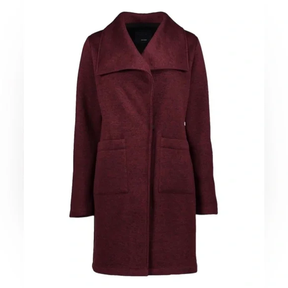 New STEVE MADDEN Open burgundy coat - Picture 2 of 4